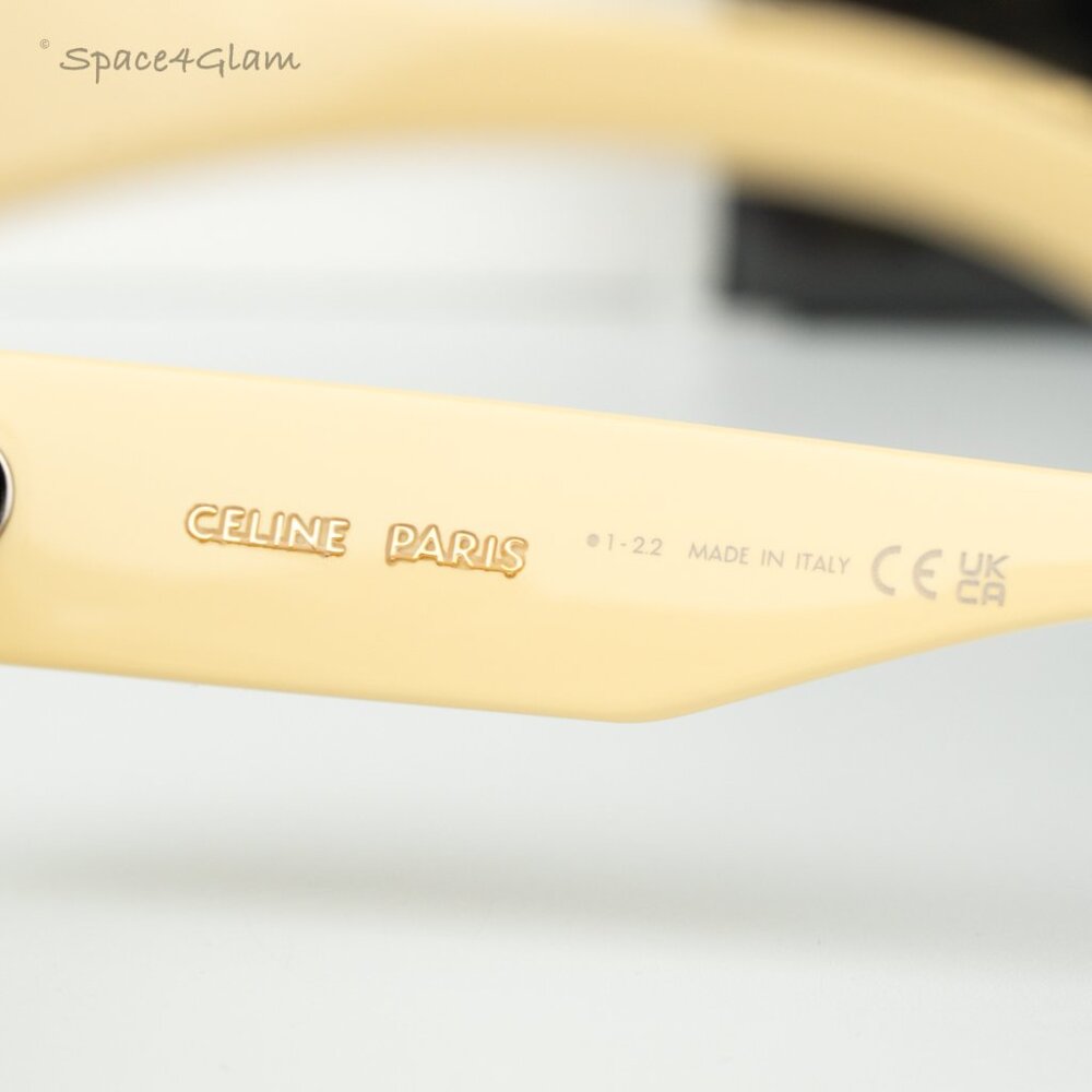 BRAND NEW Celine CL40197U 39A Shiny Light Brown Smoke Geometric Sunglasses - Picture 7 of 11